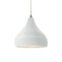 Justice Design Group Radiance 8" Wide Mini Pendant with a Ceramic Gloss White Shade Brushed Nickel
