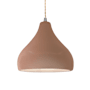 Justice Design Group Radiance 12" Wide LED Pendant with Twisted Beige Cord and Adobe Shade Brushed Nickel / Adobe
