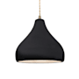 Justice Design Group Radiance 12" Wide Pendant with Twisted Beige Cord Antique Brass / Gloss Black / Matte White