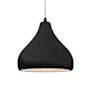 Justice Design Group Radiance 12" Wide Pendant with Twisted Beige Cord and Black Gloss Shade Matte Black / Gloss Black