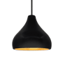 Justice Design Group Radiance 12" Wide LED Pendant with a Ceramic Carbon Matte Black and Champagne Gold Shade Matte Black