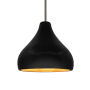Justice Design Group Radiance 12" Wide LED Pendant with a Ceramic Carbon Matte Black and Champagne Gold Shade Brushed Nickel