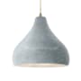 Justice Design Group Radiance 14" Wide LED Pendant with Twisted Beige Cord and Concrete Shade Antique Brass / Concrete