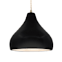 Justice Design Group Radiance 14" Wide Pendant with Twisted Beige Cord and Carbon Matte Black Shade Antique Brass / Carbon Matte Black