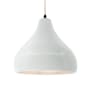 Justice Design Group Radiance 14" Wide LED Pendant with Twisted Beige Cord and Gloss White Shade Matte Black / Gloss White