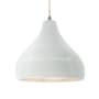 Justice Design Group Radiance 14" Wide LED Pendant with Twisted Beige Cord and Gloss White Shade Brushed Nickel / Gloss White