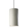 Justice Design Group Ambiance 7" Wide Pillar Candle Mini Pendant with a Ceramic Bisque Shade Polished Chrome
