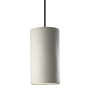 Justice Design Group Ambiance 7" Wide LED Pillar Candle Mini Pendant with a Ceramic Bisque Shade Matte Black