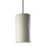 Justice Design Group Ambiance 7" Wide LED Pillar Candle Mini Pendant with a Ceramic Bisque Shade Brushed Nickel