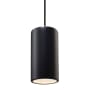 Justice Design Group Ambiance 7" Wide Pillar Candle Mini Pendant with a Ceramic Carbon Matte Black Shade Matte Black