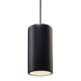 Justice Design Group Ambiance 7" Wide Pillar Candle Mini Pendant with a Ceramic Carbon Matte Black Shade Brushed Nickel