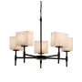 Justice Design Group Clouds 23" Union 5 Light Shaded Chandelier Dark Bronze