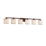 Justice Design Group Clouds Single Light 51-1/2" Wide Integrated 3000K LED Bathroom Vanity Light with Off-White Clouds Resin Shade Dark Bronze