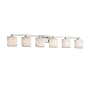 Justice Design Group Clouds Single Light 51-1/2" Wide Integrated 3000K LED Bathroom Vanity Light with Off-White Clouds Resin Shade Brushed Nickel
