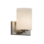 Justice Design Group Clouds 7" Tall LED Bathroom Sconce with Flat Rimmed Cylinder Shade Brushed Nickel