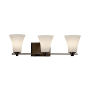 Justice Design Group Clouds 3 Light 26" Wide Round Bathroom Vanity Light Dark Bronze