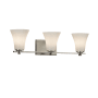 Justice Design Group Clouds 3 Light 26" Wide Round Bathroom Vanity Light Brushed Nickel