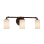 Justice Design Group Bronx 3 Light 23-3/4" Wide Vanity Light with Clouds Cylindrical Shade Dark Bronze