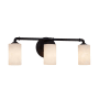 Justice Design Group Bronx 3 Light 23-3/4" Wide Vanity Light with Clouds Cylindrical Shade Matte Black