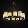 Justice Design Group Clouds 28" Dakota 12 Light Pillar Candle Chandelier Dark Bronze