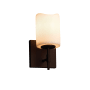 Justice Design Group CandleAria 4.5" Union LED Single Light Bathroom Sconce with Cream Shade Dark Bronze