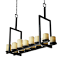 Justice Design Group CandleAria 42" Wide Linear Chandelier with Amber Shades Matte Black