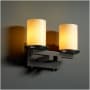 Justice Design Group CandleAria 2 Light 13" Wide Bathroom Vanity Light with Faux Candle Resin Shades Dark Bronze