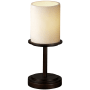 Justice Design Group Dakota Single Light 12" Tall Table Lamp with Faux Candle Resin Shade Dark Bronze