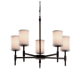 Justice Design Group Textile 24" Union 5 Light Shaded LED Chandelier Dark Bronze