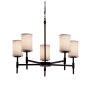 Justice Design Group Textile 24" Union 5 Light Shaded Chandelier Dark Bronze