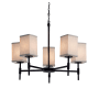 Justice Design Group Textile 24" Union 5 Light Shaded Chandelier Dark Bronze