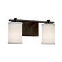 Justice Design Group Textile 2 Light 14" Wide LED Bathroom Vanity Light Dark Bronze