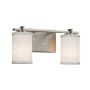 Justice Design Group Textile 2 Light 14" Wide LED Bathroom Vanity Light Brushed Nickel