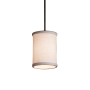 Justice Design Group Textile 4" Wide LED Abstract Single Pendant with Black Cord Dark Bronze