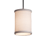Justice Design Group Textile 4" Wide LED Abstract Single Pendant with Black Cord Brushed Nickel