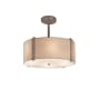Justice Design Group Textile 15" Wide LED Pendant with White Shade Brushed Nickel