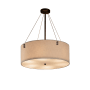 Justice Design Group Textile 24" Wide Finials 6 Light Single Tier Drum Chandelier Dark Bronze