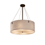 Justice Design Group Textile 24" Wide Finials 6 Light Single Tier Drum Chandelier Dark Bronze