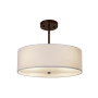 Justice Design Group Textile 3 Light 18" Wide Pendant with White Shades Dark Bronze