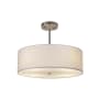 Justice Design Group Textile 3 Light 18" Wide Pendant with White Shades Brushed Nickel
