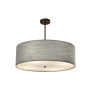 Justice Design Group Textile 6 Light 24" Wide Drum Chandelier Dark Bronze