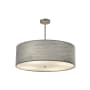 Justice Design Group Textile 6 Light 24" Wide Drum Chandelier Brushed Nickel