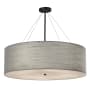 Justice Design Group Textile 36" Wide LED Pillar Candle Drum Chandelier Matte Black