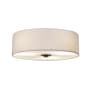 Justice Design Group Textile 3 Light 15" Wide Flush Mount Drum Ceiling Fixture with White Shades Dark Bronze