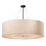 Justice Design Group Textile 48" Wide LED Drum Chandelier with Cream Shade Matte Black
