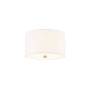 Justice Design Group Classic 2 Light 11" Wide Flush Mount Drum Ceiling Fixture Brushed Brass / White