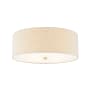 Justice Design Group Classic 4 Light 18" Wide Flush Mount Drum Ceiling Fixture Brushed Brass / Cream