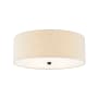 Justice Design Group Classic 4 Light 18" Wide Flush Mount Drum Ceiling Fixture Matte Black / Cream