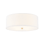 Justice Design Group Classic 4 Light 18" Wide Flush Mount Drum Ceiling Fixture Brushed Brass / White