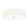 Justice Design Group Classic 6 Light 30" Wide Flush Mount Drum Ceiling Fixture Brushed Brass / White